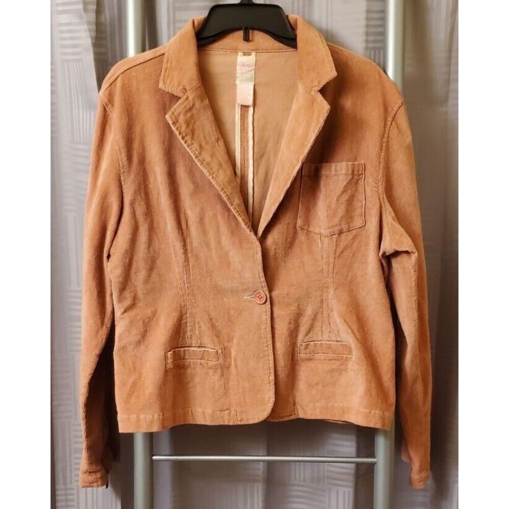 Star Jeans Corduroy Jacket Adult Womens Size US X-Large Pink Ramie Cotton Blend